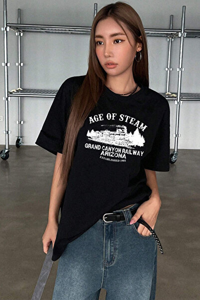 Trend Sizde Tricou unisex cu design imprimat Age Of Steam