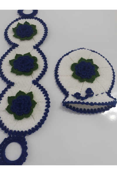 ASAFRİ طقم مهر ومنشفة هدية محبوكة يدويًا مكون من قطعتين