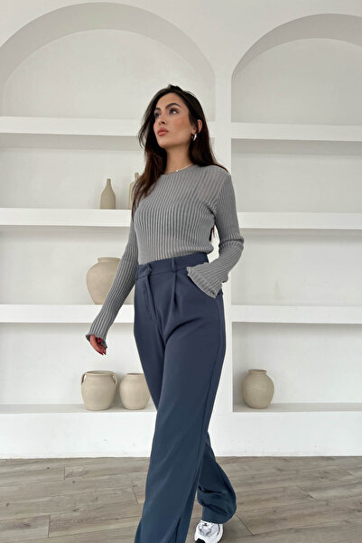 Seda Yalçın Atelier Παντελόνι Palazzo Petrol Green Premium