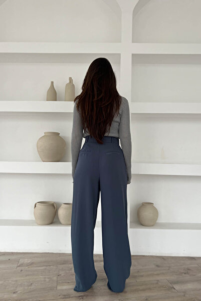 Seda Yalçın Atelier Παντελόνι Palazzo Petrol Green Premium