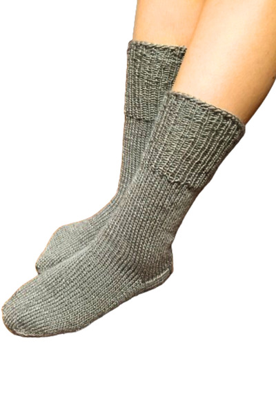 Işin Tasarım MINK COLORED HAND KNITTED WOOL SOCKS, NUMBER 40-44