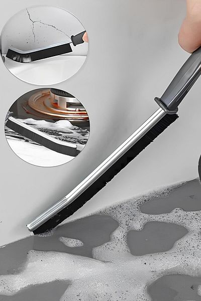 Orvila Fine Detailed Cleaning Brush| Narrow Corner Bristle Handle Joint Brush Bathroom Kitchen 23 Cm