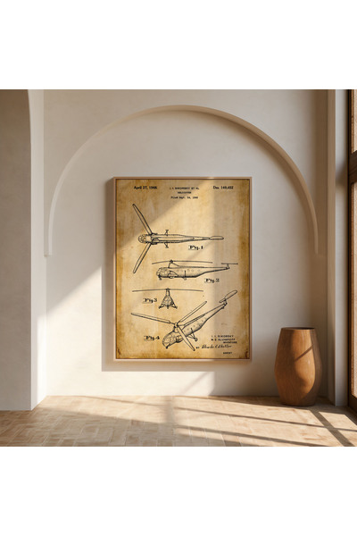 Pegziz Ελικόπτερο Πατενταρισμένη Διακοσμητική Καλλιτεχνική Αφίσα - 50x70cm