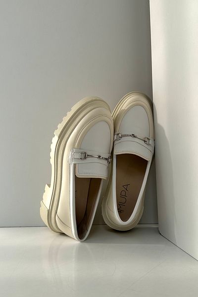 Mupa Shoes Pantofi Mocasini de dama BEI ALB