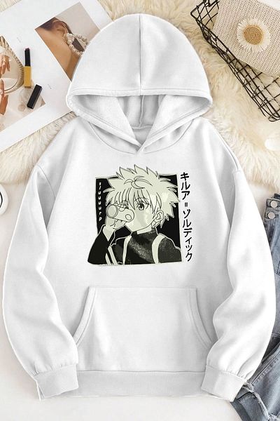 MaryCan Unisex Hooded Three Thread Raster Anime Printed Sweatshirt
