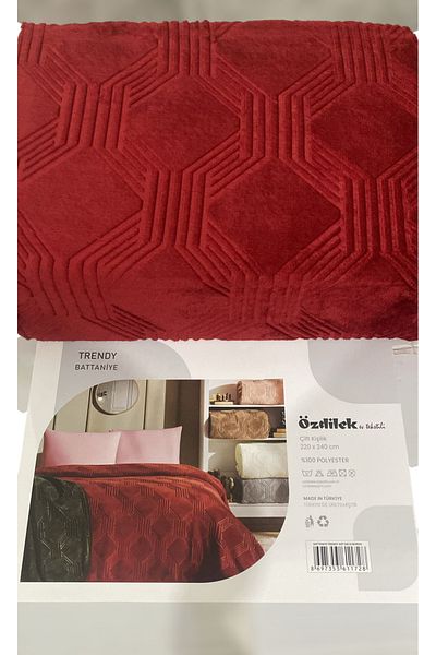 Özdilek Single Blanket Trendy Art Deco Claret Red