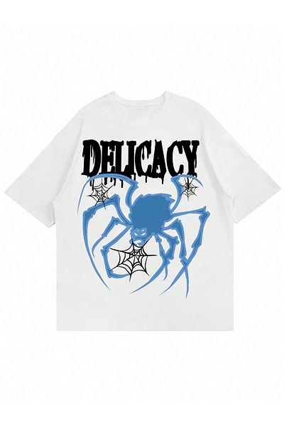 Jose Clothing Μπλουζάκι Unisex Λευκό εμπριμέ από οργανικό βαμβάκι Oversize με κοντό μανίκι