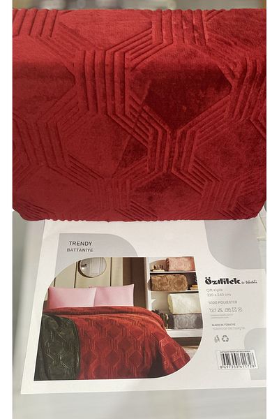 Özdilek Single Blanket Trendy Art Deco Claret Red