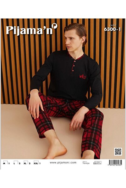 Pijamoni erkek uzun kol pijama takımı