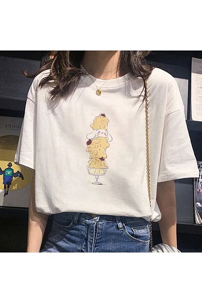 Jose Clothing Μπλουζάκι Unisex Λευκό εμπριμέ από οργανικό βαμβάκι Oversize κοντό μανίκι
