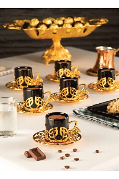 Sena Fürug Siyah 6 Kişilik Kahve Seti (368-K-S)
