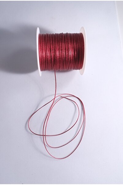 Eskişehir hobi sanat Simli Yaldızlı Kırmızı 1.0 Mm 100 Metre Mumlu Ip Saraç D...