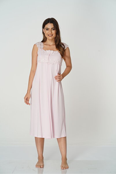 by İGP Effortt ženska roza Pamuk delna noćna haljina za trudnice sa kratkim r...