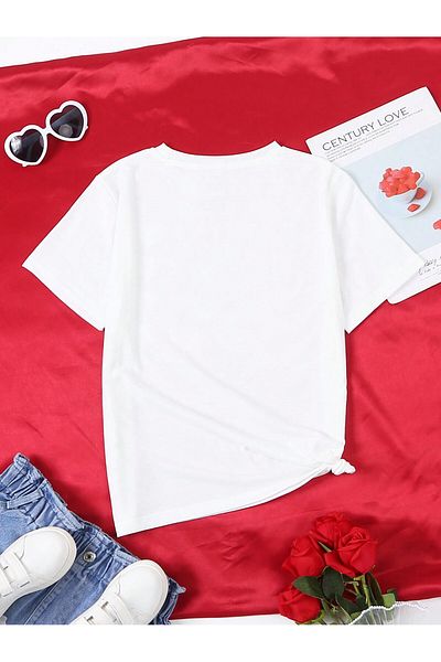 Jose Clothing Μπλουζάκι Unisex Λευκό εμπριμέ από οργανικό βαμβάκι Oversize με κοντό μανίκι