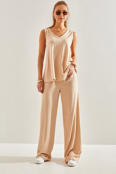 Bianco Lucci Women's Basic Bottom Top Set