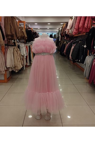 Yonca Çocuk DAİSYGIRLS Παιδικό 2309 Roba Girl Βραδινό φόρεμα με ζώνη