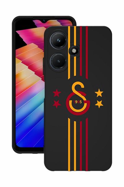 INFINIX Hot 30i Black Silicone Case with Print and Camera Protection