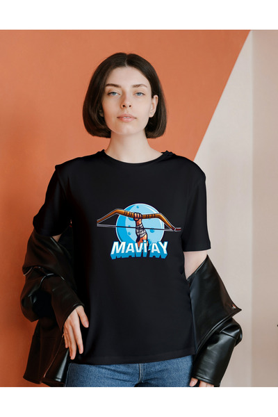 AEMİ Tricou oversize unisex cu imprimeu Alexander Blue Moon