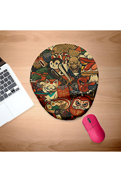 UcuruStore Karmaşa Οβάλ Επιφάνεια Ποντικιού με Στήριγμα Καρπού