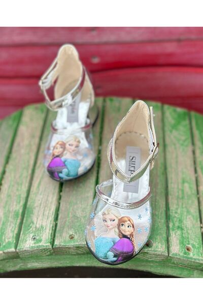 Surpie Shoes Karakterli Şeffaf Topuklu Ayakkabı, Çocuk Topuklu Ayakkabı