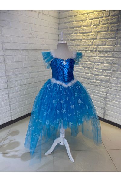 black white wedding Στολή Elsa frozen, φόρεμα elsa με ουρά, κοριτσίστικη στολή elsa