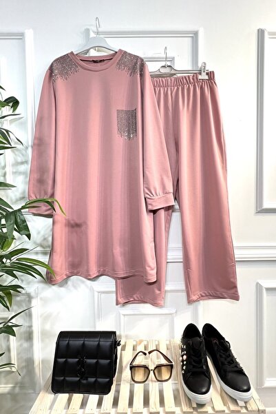 Aşkı Endam Σετ δύο τεμαχίων από χτενισμένο βαμβάκι με λεπτομέρεια από πέτρα E...