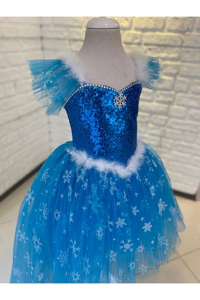 black white wedding Στολή Elsa frozen, φόρεμα elsa με ουρά, κοριτσίστικη στολή elsa