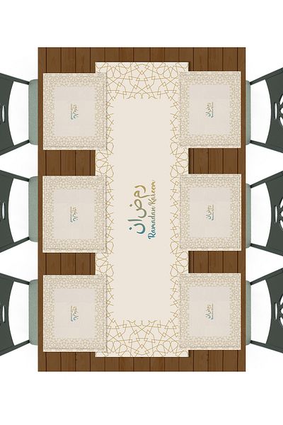 Filamente Ramadan Runner + 6 PC American Service / Σετ τραπεζιού / Ανθεκτικό στους λεκέδες και πλενόμενο ύφασμα Micropetek