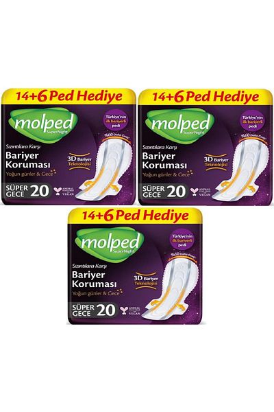 Molped Supernight Intensive Days & Night (super Night) 20 Pieces X 3 Pack