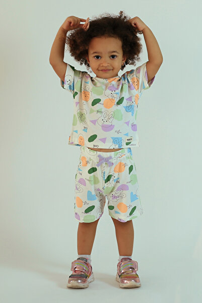 Harika KIDS Girl's Rabbit Printed Shorts Double Suit