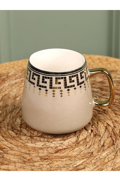 Viyalente Nescafe Porcelain Cup - Double Turkish Coffee, Cup with Handle and Tea Cup