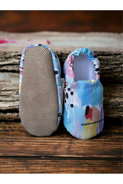 Kokopatik ,Non-Slip Sole,Organic Cotton Home Nursery Booties,Colorful Patterned Booties