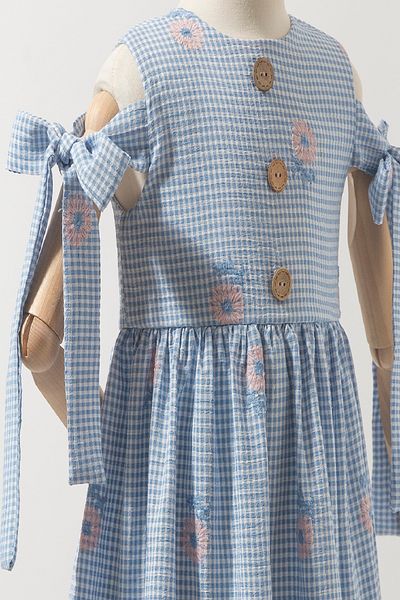 DFN Rochie florală Pitikare cu mâneci cu fundă