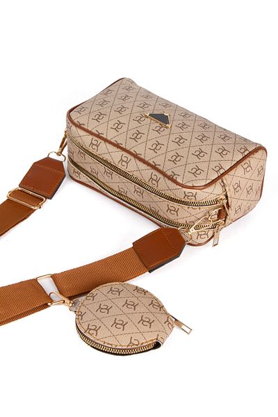 Adelina Bags Geantă de umăr cu model pentru damă, cu detaliu portofel și curea încrucișată