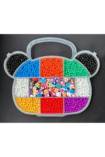 Bijumix Aksesuar Apple, Bear and Butterfly Bead Box with Lid Hobby Box Set