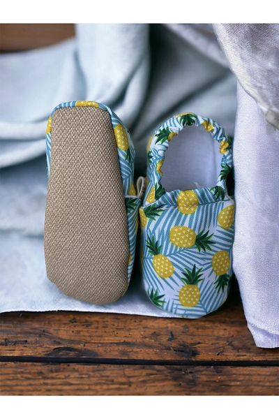 Kokopatik Yellow Pineapple Organic Cotton Nursery-Home Shoes