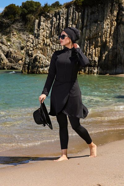 SEBOTEKS Pareo Model Design Κλειστό Μαγιό Hijab με Καλσόν 2230