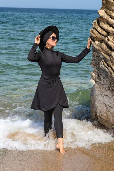 SEBOTEKS Pareo Model Design Κλειστό Μαγιό Hijab με Καλσόν 2230