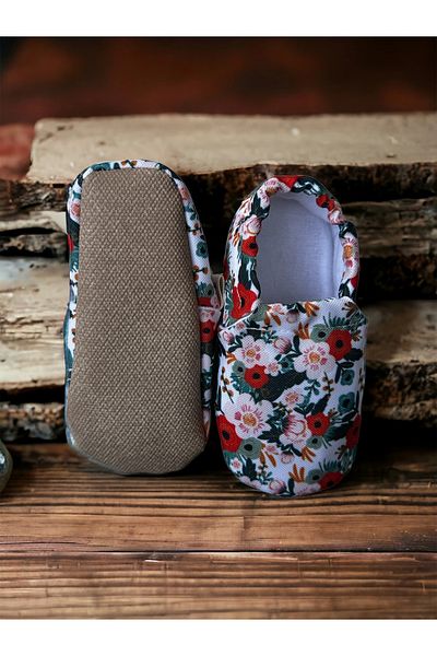 Kokopatik Nisan Flowers Organic Cotton Nursery-Home Shoes