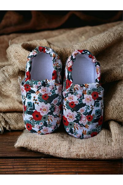 Kokopatik Nisan Flowers Organic Cotton Nursery-Home Shoes