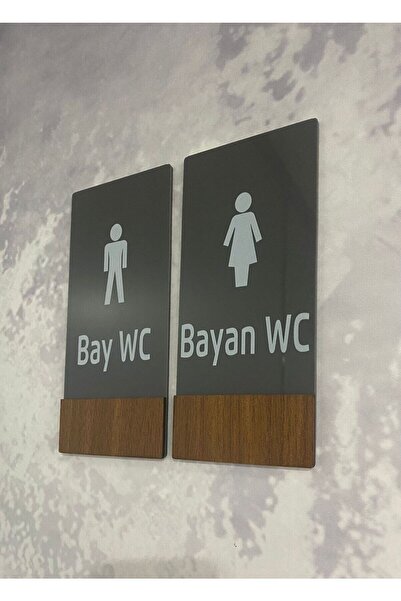 Dekokonsept Wooden Serisi Dikey Wc Yönlendirme Levha Seti