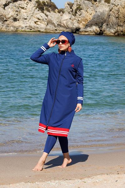 SEBOTEKS Μακρύ καλσόν Gilet κλειστό Hijab μαγιό 2330