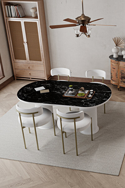 AVVİO West Beyaz Bohem Ayak 80x160 Yemek Masası & Mutfak Masası & Salon Masas...