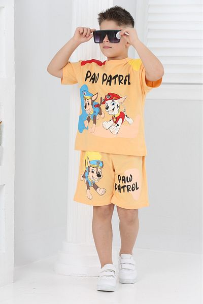 BUUFUU summer unisex paw patrol printed short-sleeved shorts double set