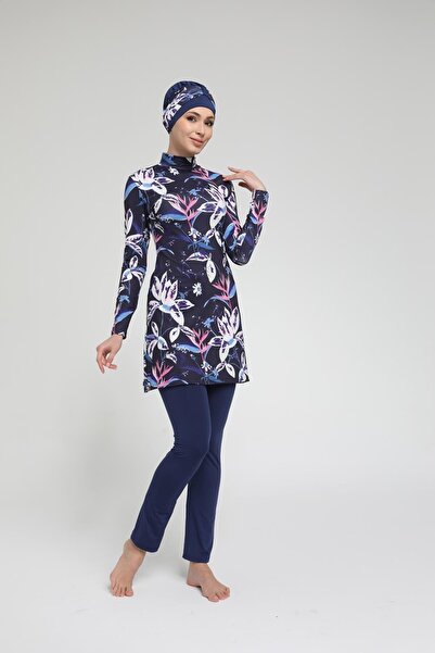 SEBOTEKS Μαγιό Hijab με εξωτικό σχέδιο 2274