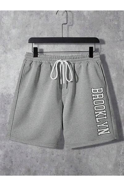 Hunors Sportswear & Company Brooklyn New York White T-Shirt Grey Shorts - T-Shirt with Shorts Top and Bottom Set Printed Crew Neck