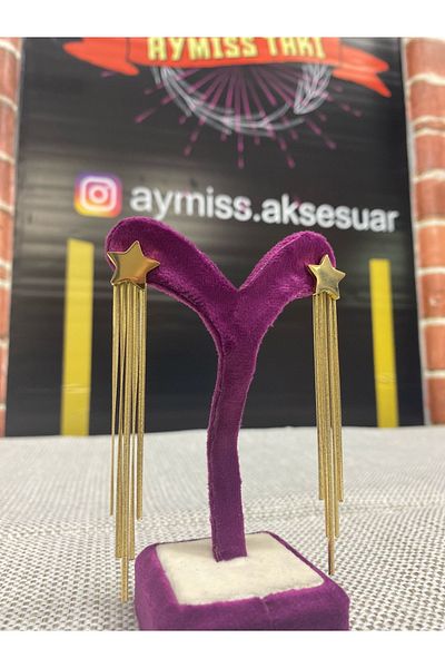 aymissTakı STAR SLINGING STEEL EARRING