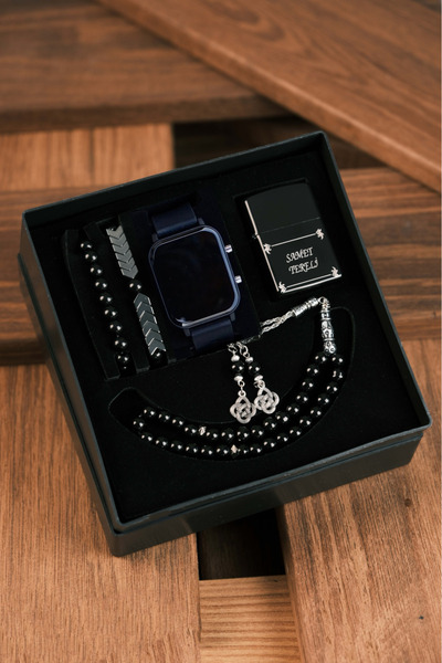 wesscollection Su Geçirmez Erkek Kol Saati Çakmak Tesbih Ve Bileklik Set