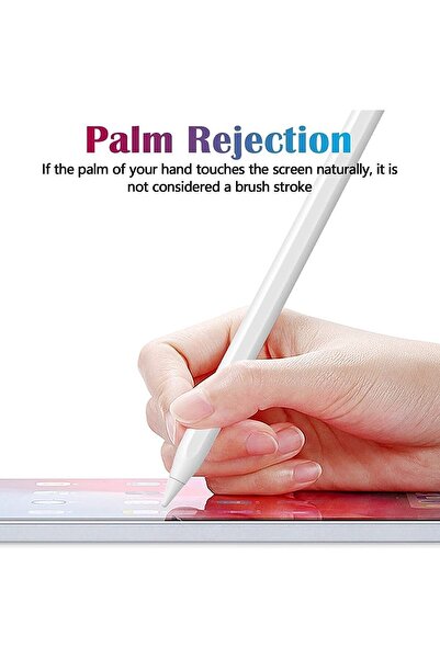 Fuchsia Ipad 12.9 (6.NESİL) 2022 Uyumlu Avuç Içi Algılamayan Eğimle Çizim Kalınlığı Değişen Stylus Kal