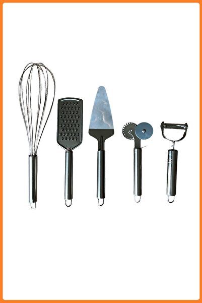 EZMK EV GEREÇLERİ Balsa Beşli Mutfak Seti, Çırpıcı, Spatula, Soyacak, Pizza K...